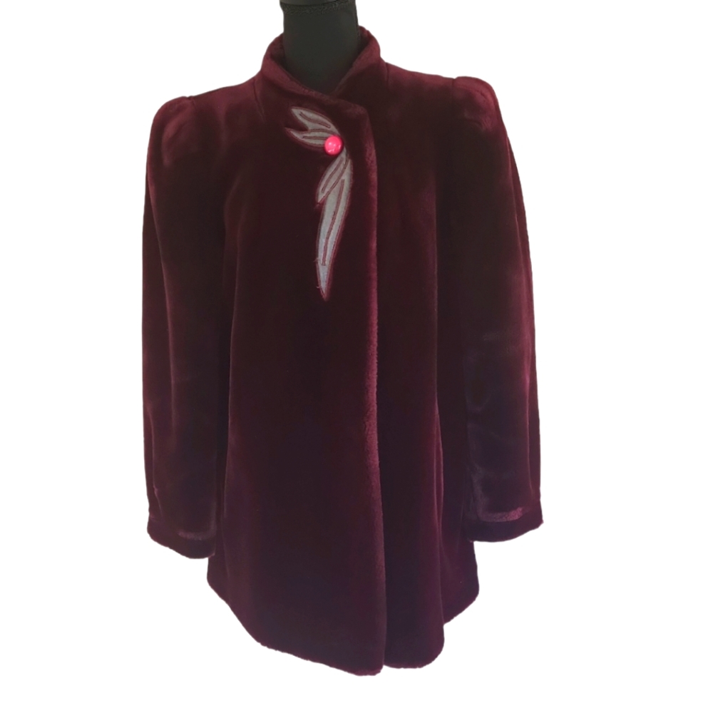 Sasson Jeans Burgundy Jacket with Embroidered Detail